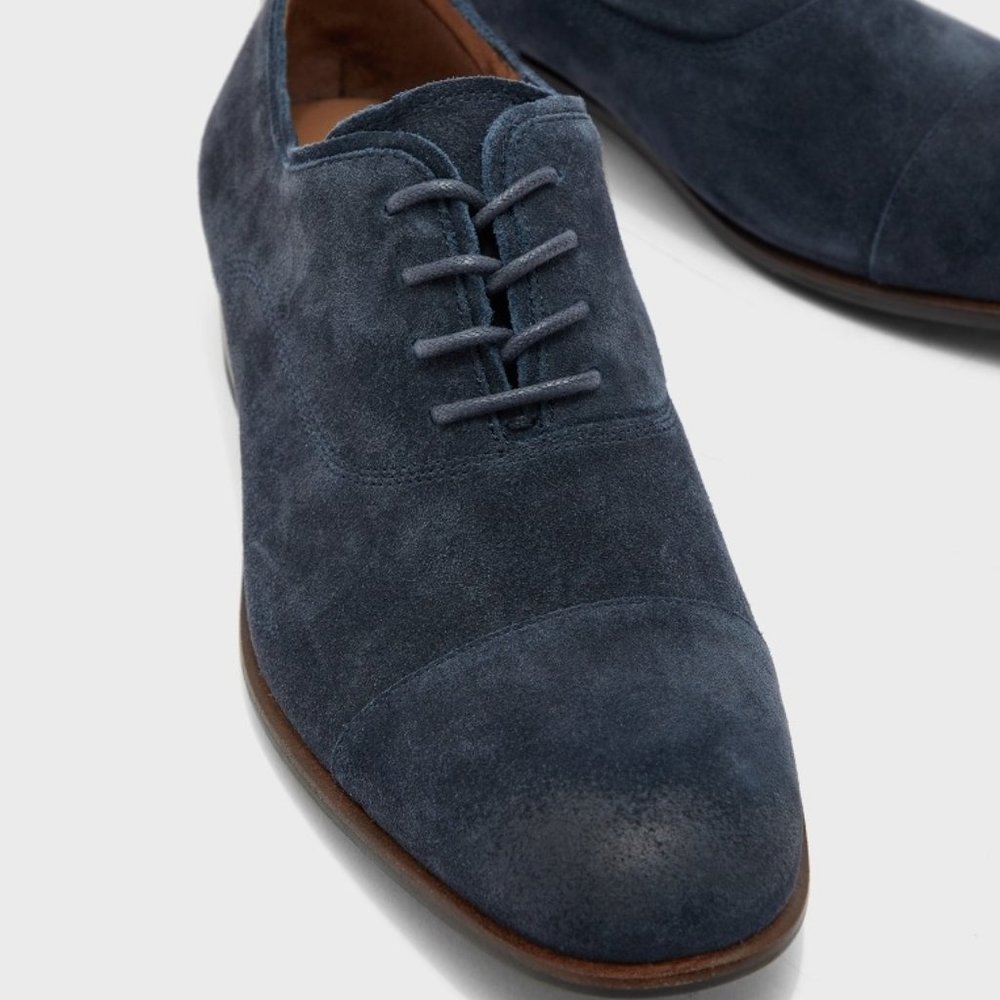 John Varvatos - Seagher Oxford Indigo Suede
